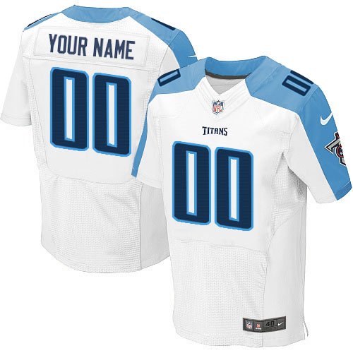 Nike Tennessee Titans Customized White Stitched Elite Men's NFL Jersey - Click Image to Close